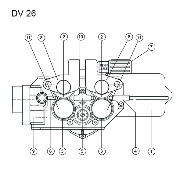 MERKLE DV 26 huzalvezető rendszer - alkatrészrajz